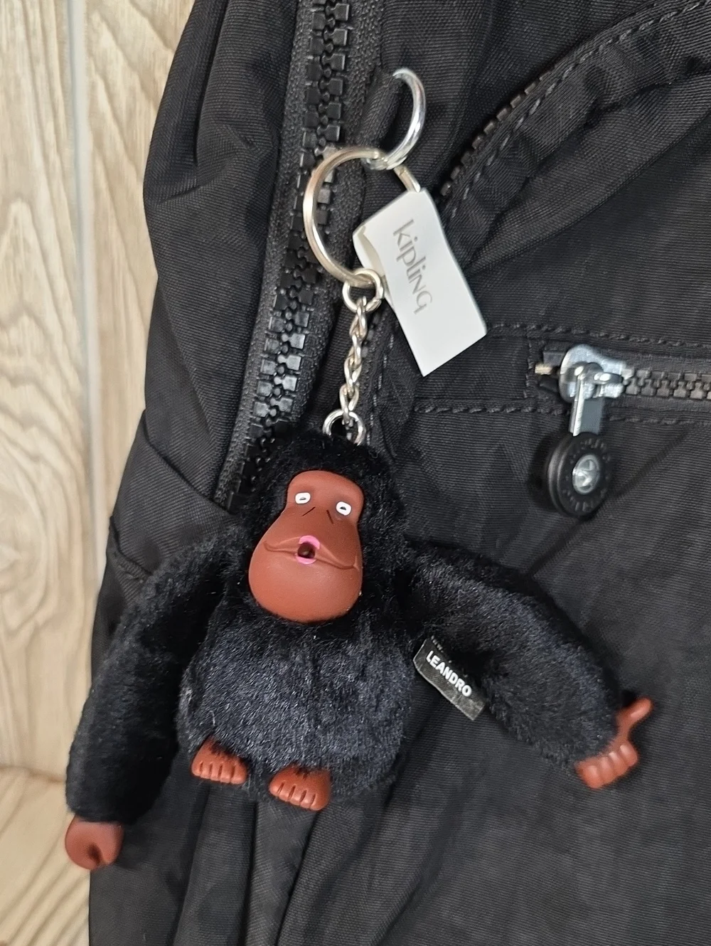 Kipling Seoul Laptop Backpack in True Black Monkey Keychain NWT